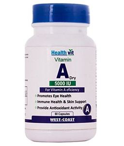 Picture of Healthvit Vitamin A Dry 5000 IU 60 Capsules