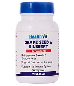 Picture of Healthvit Grape Seed Extract + Bilberry Extract 60 Capsules