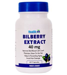 Picture of Healthvit Bilberry Extract  40 mg 60 Capsules