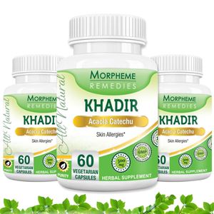 Picture of Morpheme Khadir (Acacia Catechu) 500mg Extract 60 Veg Caps - 3 Bottles