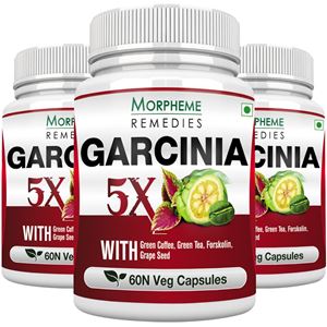 Picture of Morpheme Garcinia 5X (Garcinia, Coffee, Green Tea, Forskolin, Grape Seed) 60 Veg Caps - 3 Bottles