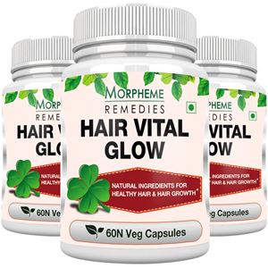 Picture of Morpheme Hair Vital Glow 500mg Extract 60 Veg Caps - 3 Bottles