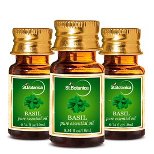 Picture of St.Botanica Basil Pure Aroma Essential Oil, 10ml - 3 Bottles
