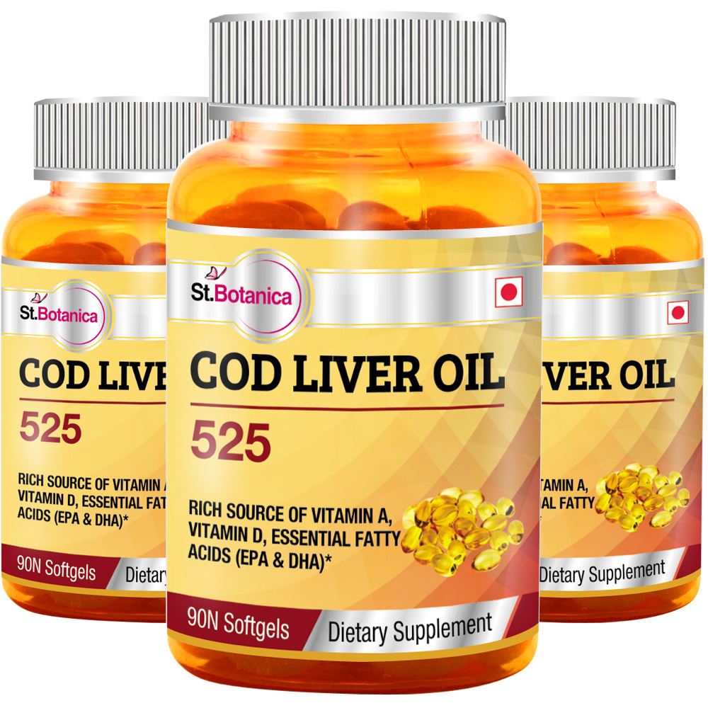 St Botanica Cod Liver Oil 525 90 Softgets 3 Bottles Medindia E Commerce Health Products Herbal Supplements