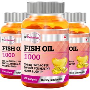 Picture of St.Botanica Fish Oil 1000 mg (Double Strength) - 550 mg Omega 3 - 60 Softgels - 3 Bottles