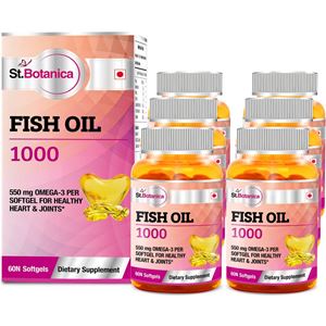 Picture of St.Botanica Fish Oil 1000 mg (Double Strength) - 550 mg Omega 3 - 60 Softgels - 6 Bottles
