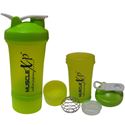 Picture of MuscleXP AdvancedStak Protein Shaker with Steel Ball (Neon Green) 500ml - Design 3