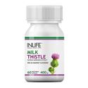 Picture of INLIFE Milk Thistle (80% Silymarin) 400mg (60 Vegetarian Capsules) Liver Cleanse Detox Support Supplement