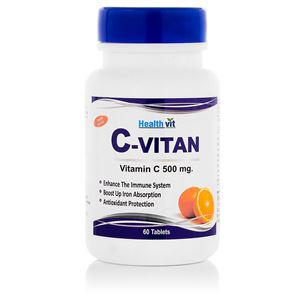 Picture of Healthvit C-Vitan Vitamin C 500mg Orange Flavour  60 Tablets