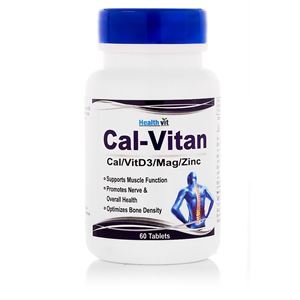 Picture of Healthvit Cal-vitan Calcium,Vitamin D3,Magnesium ,Zinc 60 Tablets 