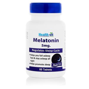 Picture of Healthvit Melatonin 5mg Regulates For Sleep Cycle 60 Tablets