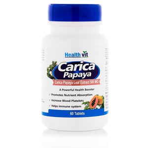 Picture of Healthvit Carica Papaya Leaf Extract 500mg 60 Tablets