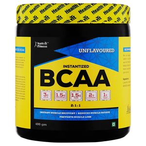 Picture of Healthvit Fitness BCAA 6000, 400g Powder (Unflavoured) Pre/Post Workout Supplement